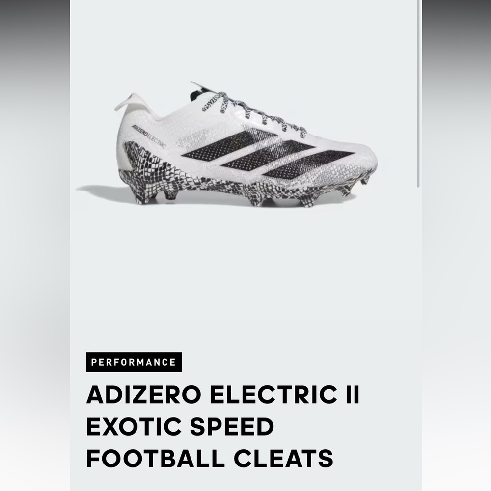 Adidas Adizero Electric II Exotic Speed Football Cleats Men’s Size 8 White/Black